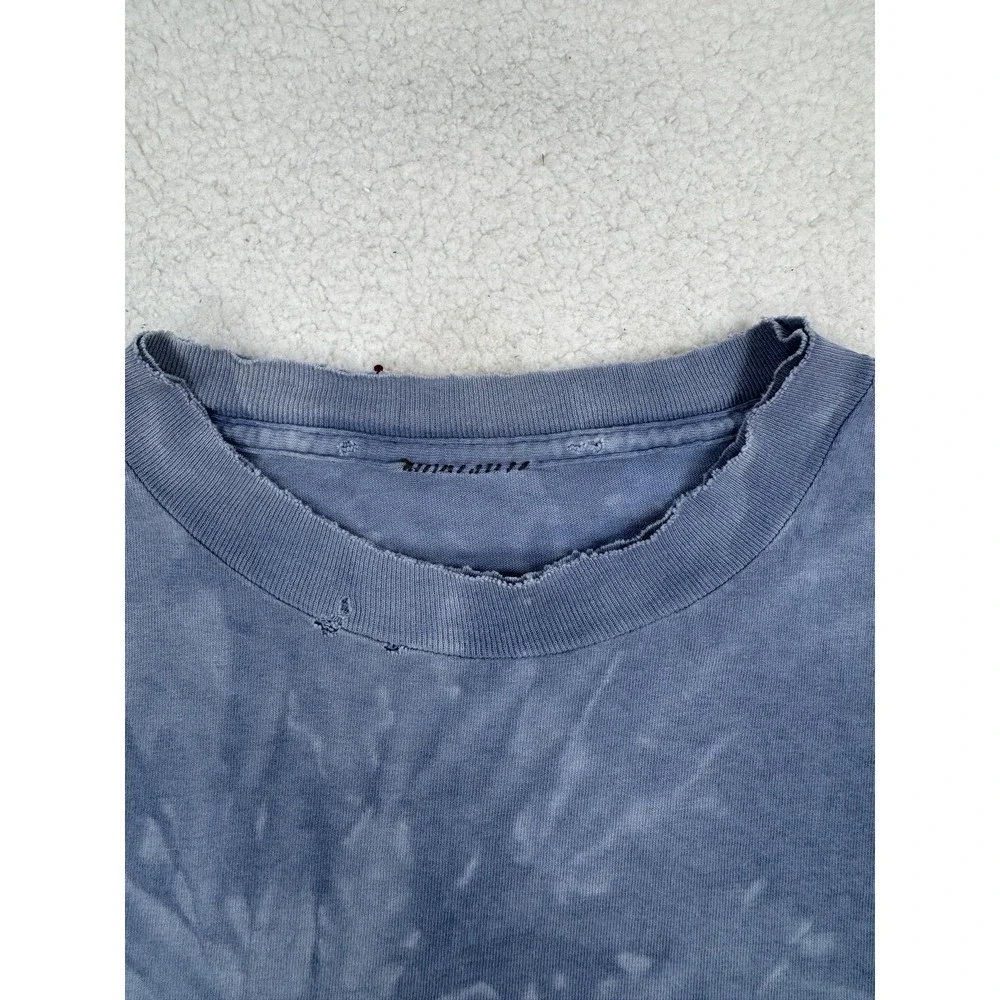 Vtg 80's Single Stitch Grateful Dead Skull Thrashed Tie Dye Blue Shirt Men's XL